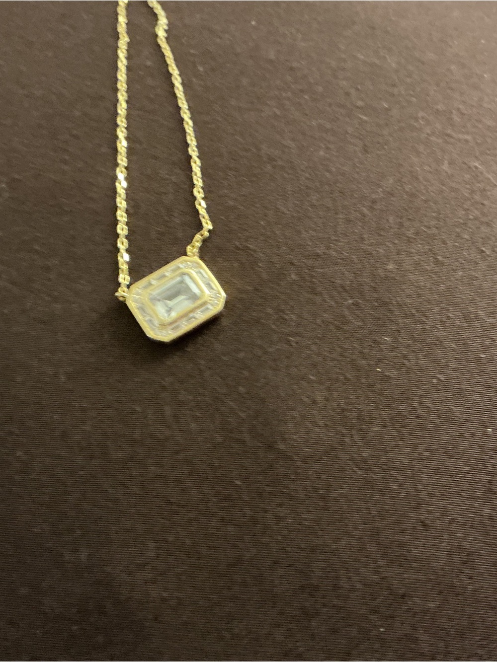 Gold-Tone Clear Stone Pendant Necklace - Elegant Womenâs Jewelry